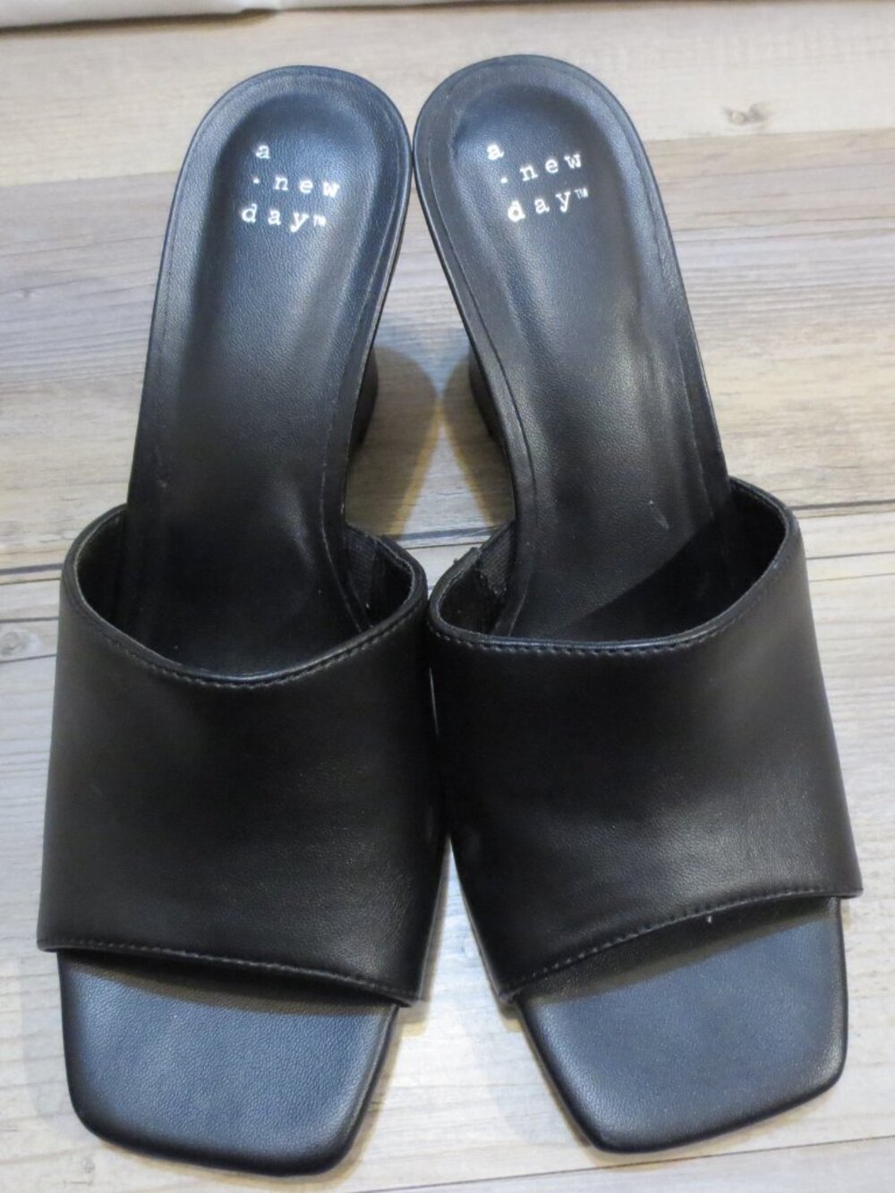 A New Day Womens Vivi Heels Slide Sandal Black Size 7.5 M